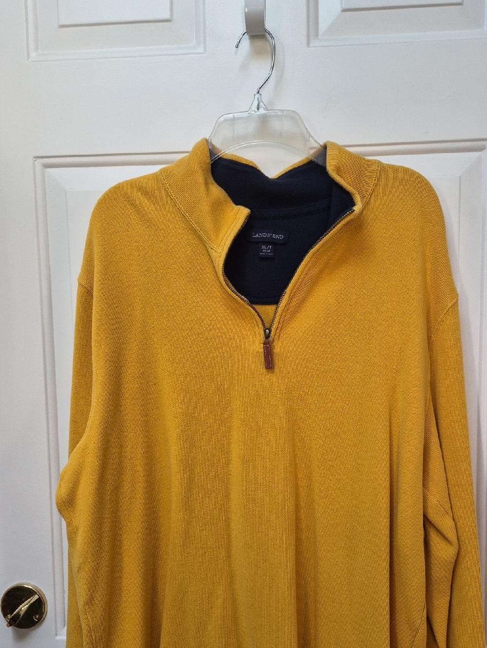Lands End Men's Quarter Zip Long Sleeve Top